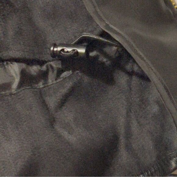 NWT Marc New York Andrew Marc Black Drawstring Faux Leather Jacket Size Small - Picture 10 of 14